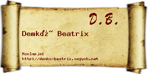 Demkó Beatrix névjegykártya