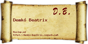 Demkó Beatrix névjegykártya